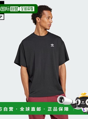 日本直邮 adidas 三叶草Essentials男士原创系列黑色宽松短袖T恤