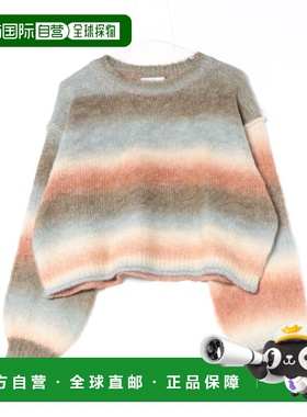 日本直邮RIKKA FEMME 女士 宽松半高领 打破色渐变抓绒针织衫 RF2