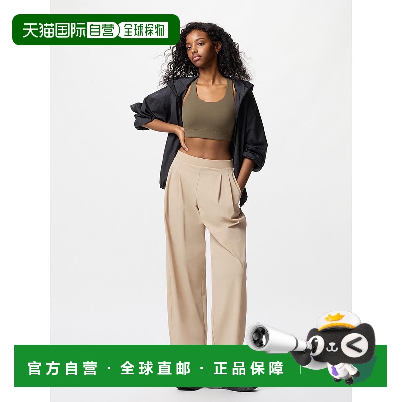 日潮跑腿UNIQLO优衣库 女款弹力运动宽松长裤 31 BEIGE XS 477869