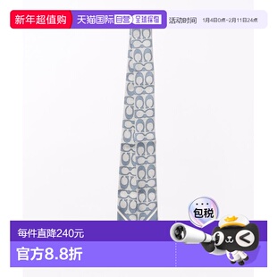 1h可退 日本直邮COACH 蔻驰 男女同款真丝窄版围巾 vintage signa