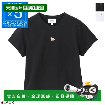 日本直邮MAISON KITSUNE 女士圆领T恤（pw00111kj7026 p199）黑色