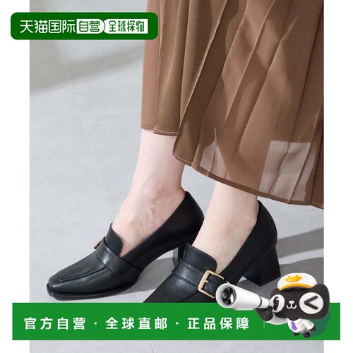 日本直邮ORiental TRaffic 黑色腰带设计高跟乐福鞋