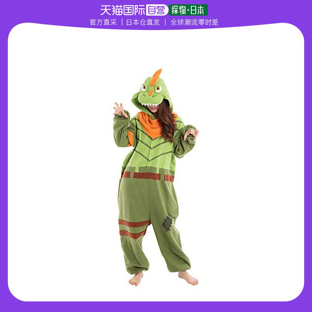 【日本直邮】Sazac成人款短绒连帽连体家居服睡衣绿色堡垒之夜S码