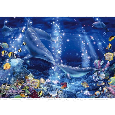 【日本直邮】108片发光拼图Lassen Celebration海豚218.2x25.7cm