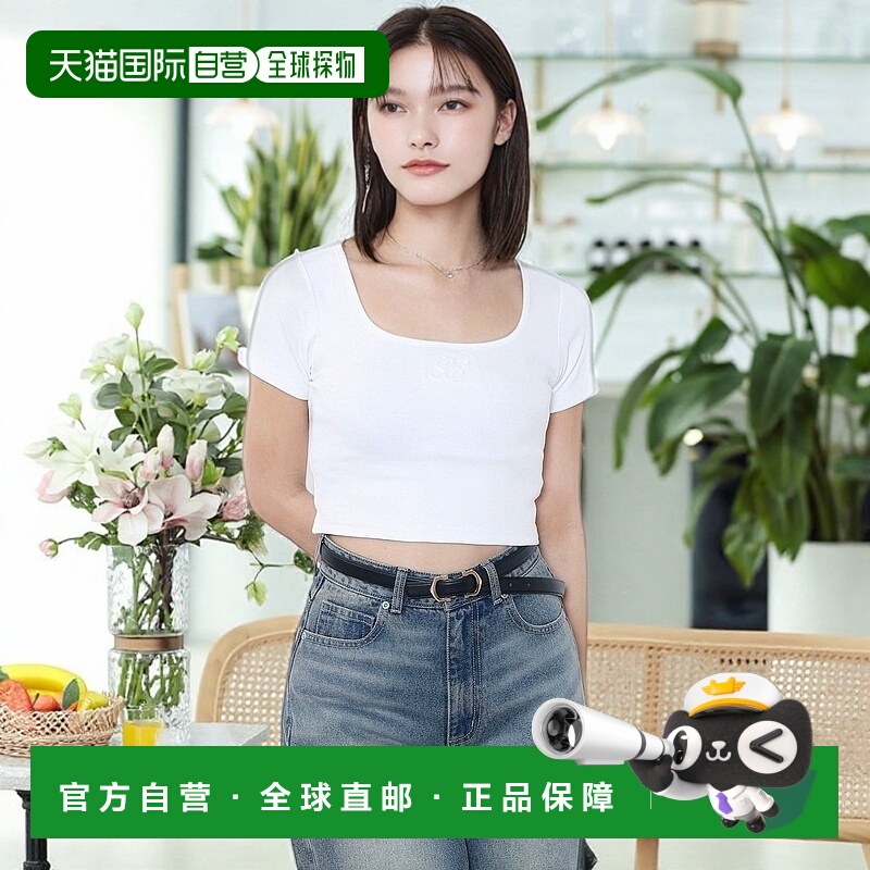 1h可退 日本直邮EATME 女士方领短款T恤 342542701101短袖