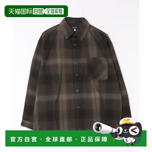 外套 1h可退 宽松格纹衬衫 NUMBER男装 胸前口袋设计 日本直邮BACK