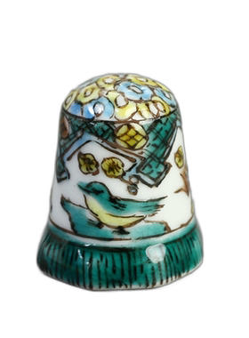日本直邮九谷烧顶针 76 鸟 河合高友装饰品顶针 护身符 九谷顶针