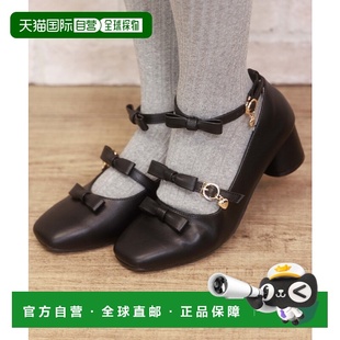 日本直邮axes 方头三丝带低跟鞋 femme 女士 日 POETIQUE 1h可退