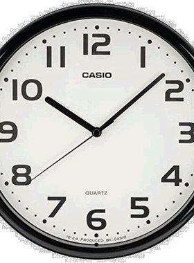 【日本直邮】Casio卡西欧挂钟黑色机械指针式直径25厘米简约现代