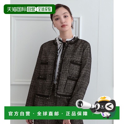 1h可退 日本直邮DRESSTERIOR 女装 无领环纹格纹夹克 08547023202
