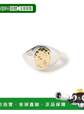 1h可退 日本直邮BUNNEY 男士椭圆形小款银金结合戒指 21420055197