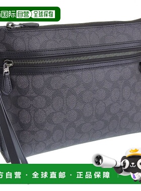 日本直邮Coach 男士手拿包 Outlet 炭灰色 CY985QBMI5 COACH