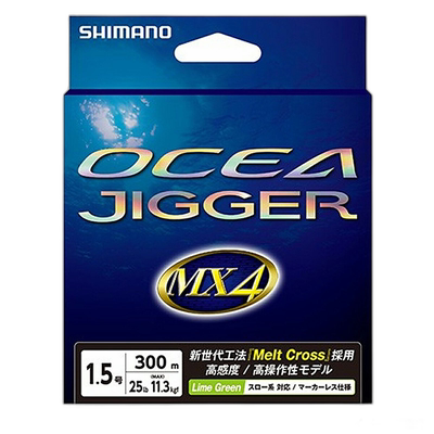 日本直邮Shimano Ocea Jigger MX4 PE PL-O74P 300m 1.5 号 柠檬