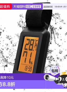 日本直邮【】Dretec多利科 便携式温湿度计 IPX4防水5秒测量 黑色