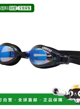 日本直邮ARENA 健身泳镜 镜面镜片 丝滑款 黑色蓝色 [AS5SGG52U B