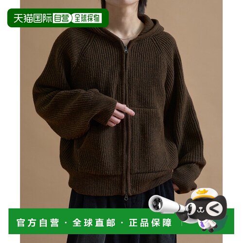 1h可退 日本直邮epnok男女同款宽松短款双拉链针织连帽衫 635599