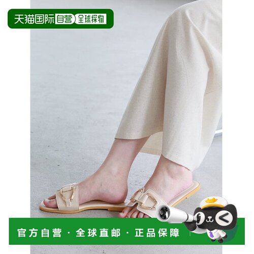 日本直邮Edit Sheen 女士 金色金属扣平底凉鞋 SH26S0523