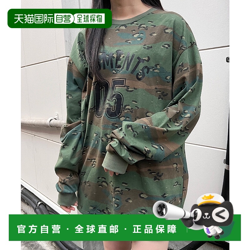 1h可退 日本直邮Figments 男女同款迷彩Logo长袖T恤 FG24AW054