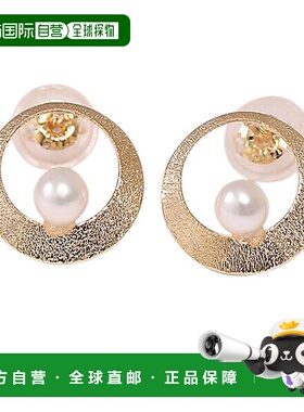 日本直邮(pe247101) 淡水珍珠耳环 18k 黄金 时尚珠宝 小号 双耳