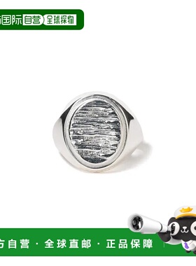 1h可退 日本直邮BUNNEY 男士银色椭圆形戒指 BARK款 独特木皮纹理
