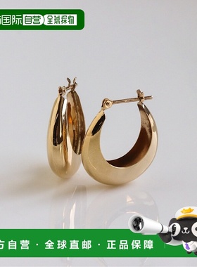 1h可退 日本直邮cui-cui 男女同款 K10黄金 圆形快扣圈形耳环 S 7