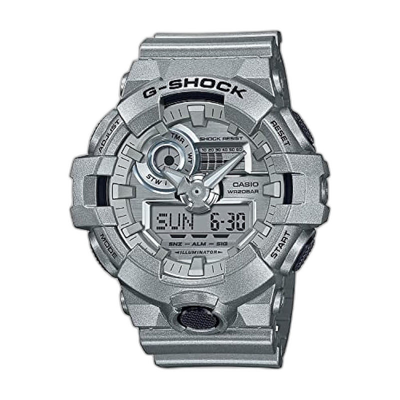 【日本直邮】G Shock卡西欧 手表 男款抗震运动表 银色GA-700FF-8