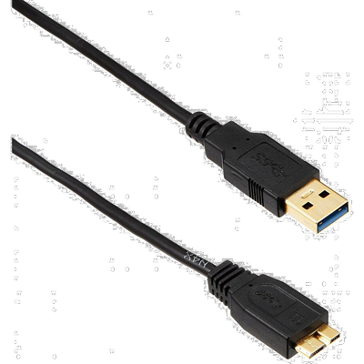 【日本直邮】宜丽客USB3.0数据线USBA to MicroB黑色1m USB3-AMBX