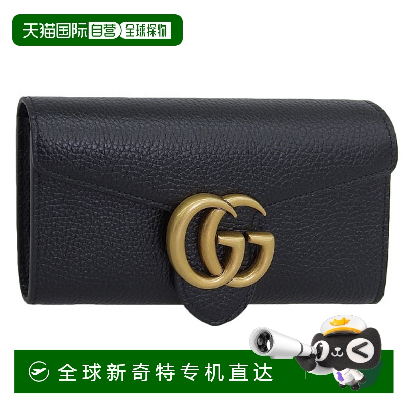 日本直邮Gucci 钱包 女士长款钱包 Outlet 皮革 黑色 O WWL(271M)
