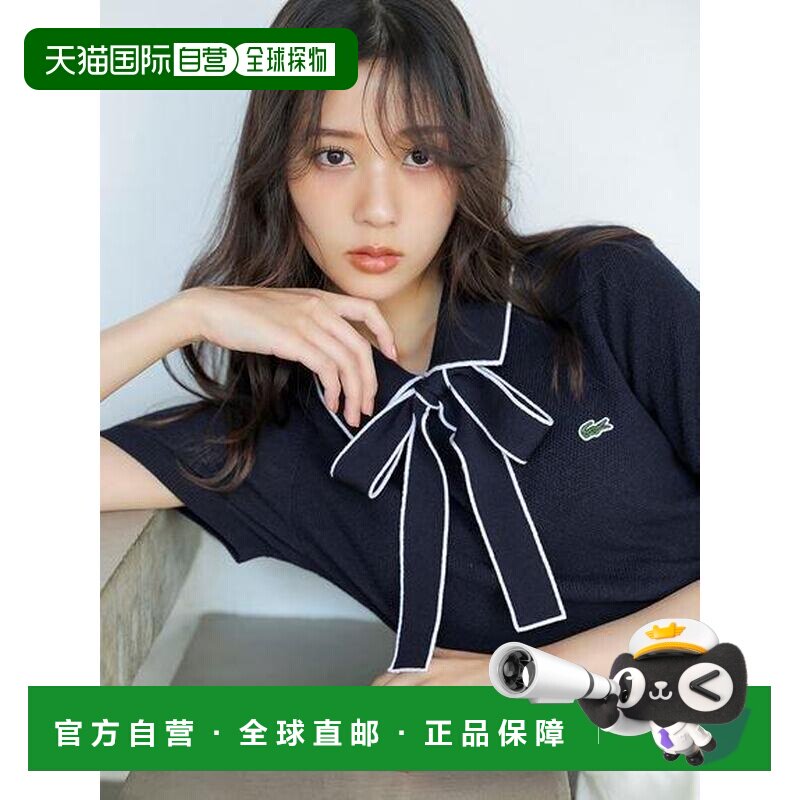 日本直邮SNIDEL LACOSTE 蝴蝶结POLO领针织套头衫 日系甜美穿搭