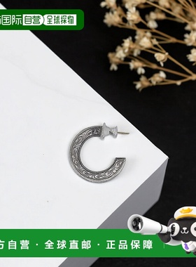 1h可退 日本直邮ANTIDOTE BUYERS CLUB 男士 银950雕刻三角耳环 R