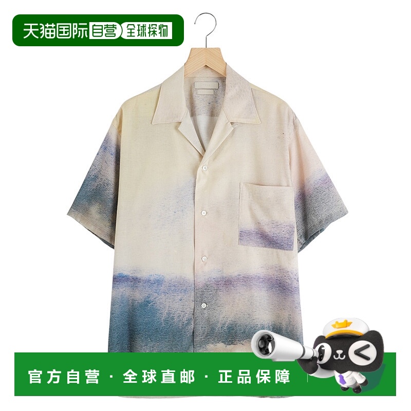 1h可退 日本直邮YOKE 男士印花图案开放领短袖衬衫 YK25SS0933SH