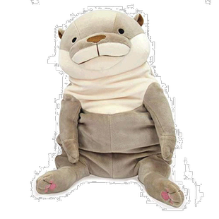 【日本直邮】Shinada 毛绒玩偶 柔软灰色水獭公仔 L MOKW-0350G