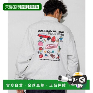 1h可退 日本直邮Coleman男装别注款背面印花半拉链卫衣 102112700