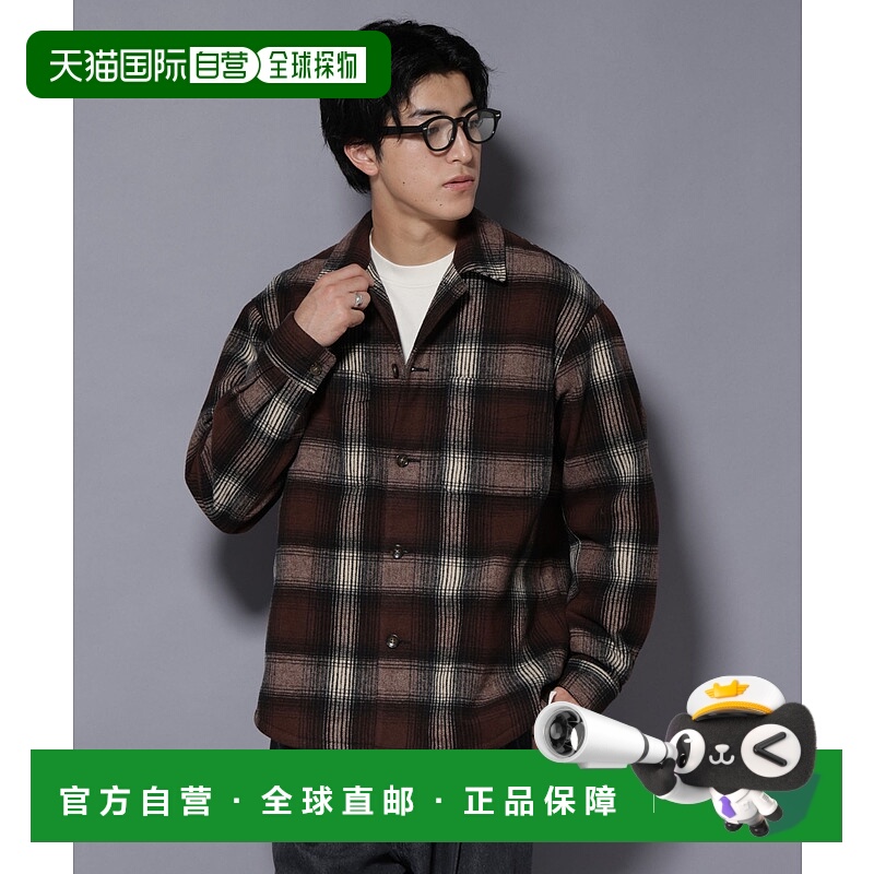 1h可退 日本直邮nano・universe 男装 格纹衬衫夹克 胸口袋设计 67