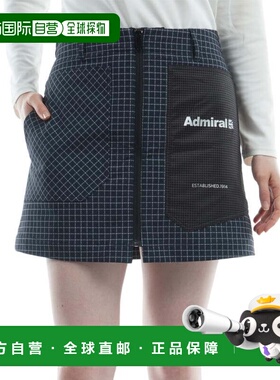 日本直邮Admiral GOLF 女士防水防风前拉链高尔夫短裙 ADLA292 黑