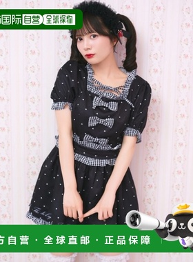 1h可退 日本直邮Ank Rouge 女装 心形千鸟纹套装 甜美大蝴蝶结 蓬