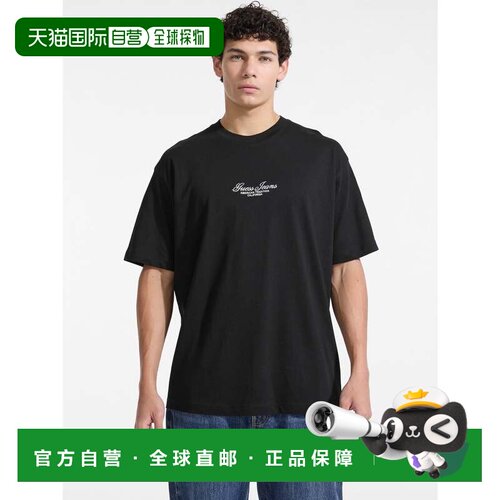 日本直邮GUESS JEANS 圆领短袖T恤 JBLK