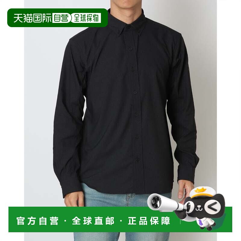 日本直邮adidas 男士长袖衬衫 常规版型 牛仔 纽扣领衬衫 阿尔卑
