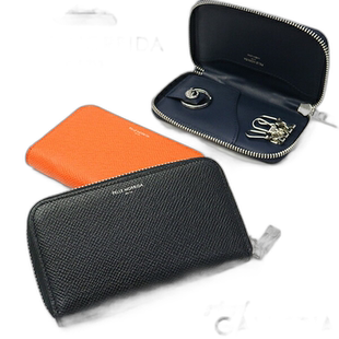 PELLE MORBIDA钥匙盒莫尔维达圆形拉链皮革Barca巴卡佩雷莫尔维达