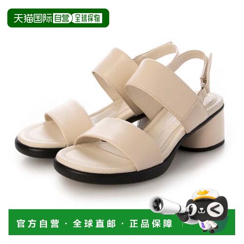 日本直邮ECCO ECCO 雕刻凉鞋 LX 35 真皮 绑带高跟鞋 EU35 (石灰)