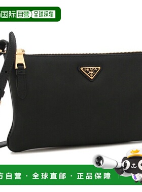 日本直邮Prada 单肩包 手拿包 三角形标志 黑色 女款 PRADA 1BC23