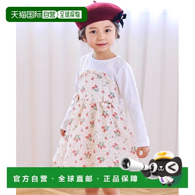 日本直邮SLAP SLIP 儿童 女款草莓满印蕾丝连衣裙【付后1h可退】