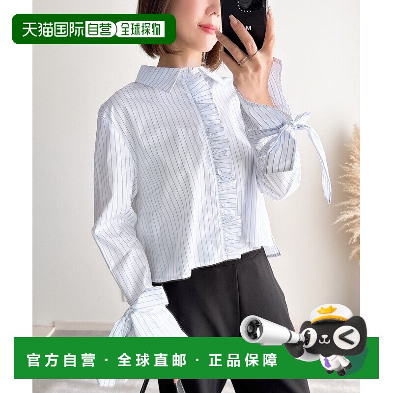 日本直邮&. NOSTALGIA 女装条纹衬衫 袖口丝带设计 284204028