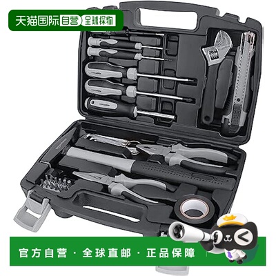【日本直邮】Amazon Basics亚马逊倍思 工具套装 家庭用32个黑/灰