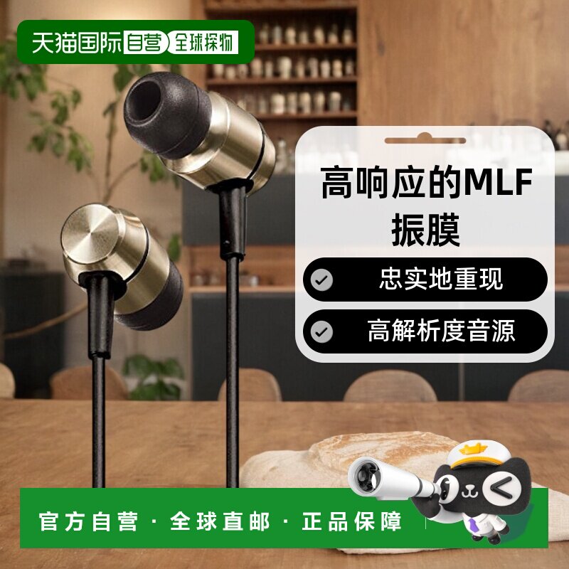 【日本直邮】Panasonic松下普通有线耳机立体声耳机金色耳机RP-HD