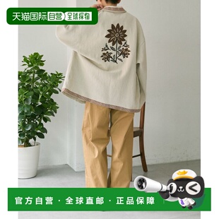 1h可退 日本直邮ear PAPILLONNER 女装 花卉刺绣 宽松亚麻混纺夹