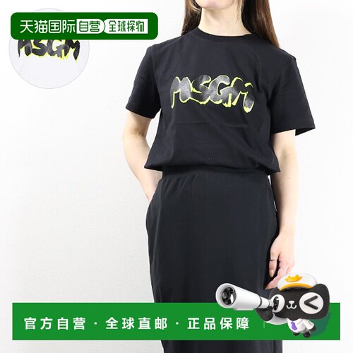 日本直邮 MSGM  T恤 T恤短袖圆领 T 棉漆女式 3441 MDM206 237002