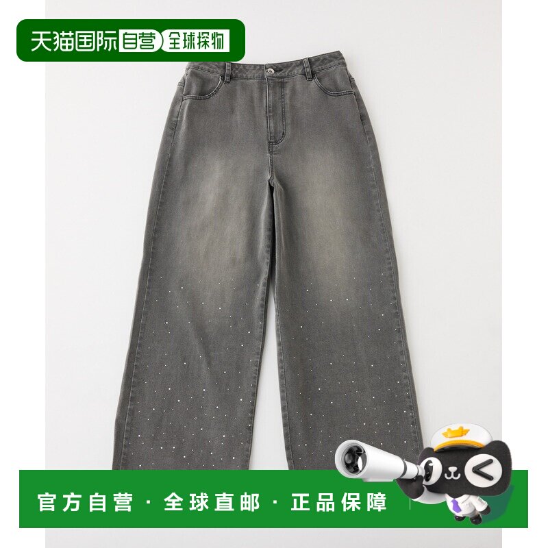 NICE CLAUP 女装 高腰松紧带水晶装饰弹力牛仔裤 0161020050图片