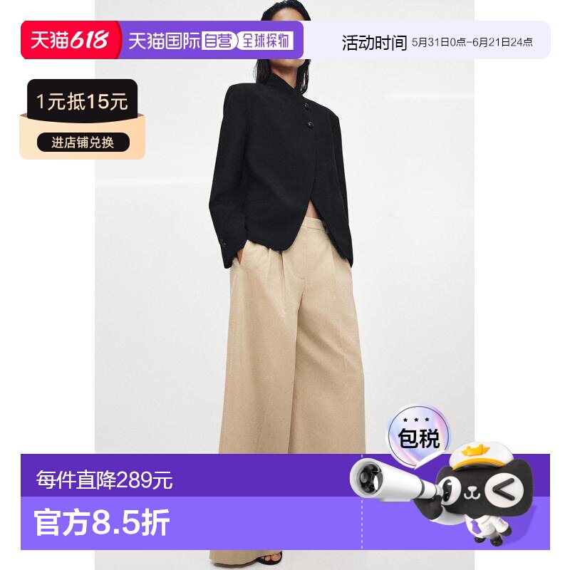 日本直邮Zara高领纽扣西装外套 ZW COLLECTION通勤
