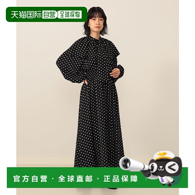 1h可退 日本直邮CAROLINA GLASER 女装 复古圆点 丝带领口 连衣裙